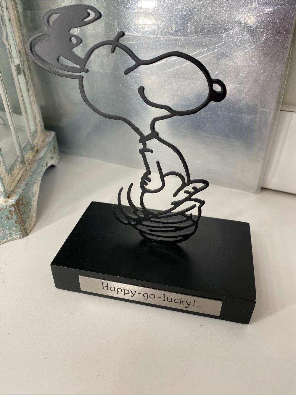 Hallmark Black Wire-Style Snoopy 'Happy-go-lucky!' Sculpture